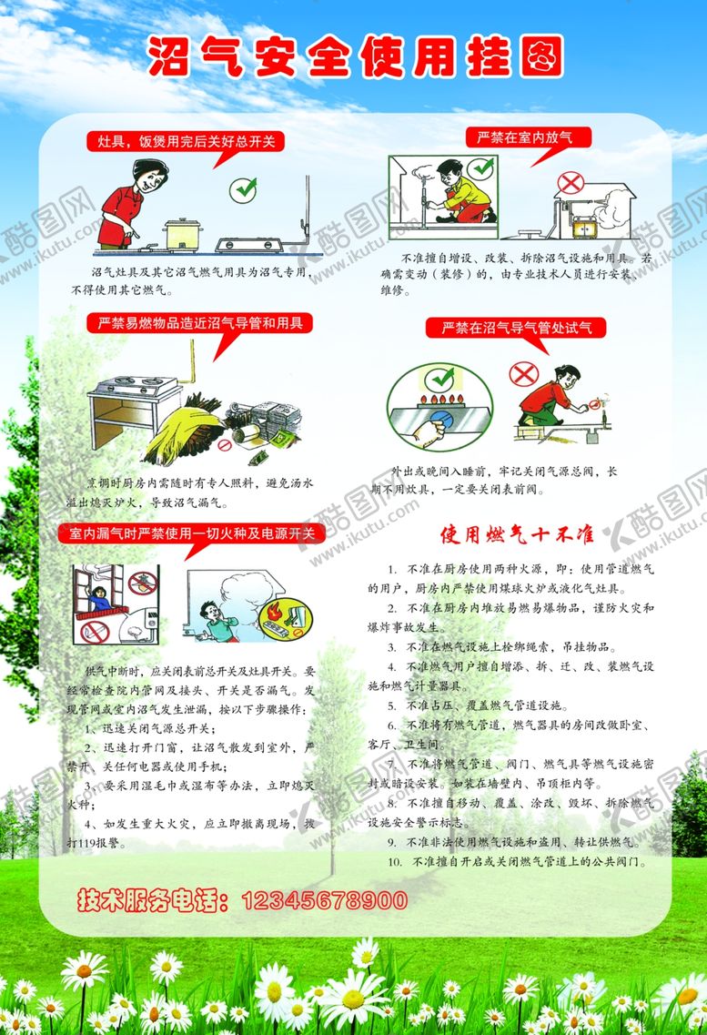 编号：56174112110715302475【酷图网】源文件下载-沼气安全使用挂图