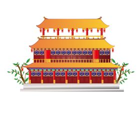 手绘古建筑