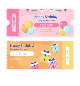 矢量生日元素生日卡片海报模板