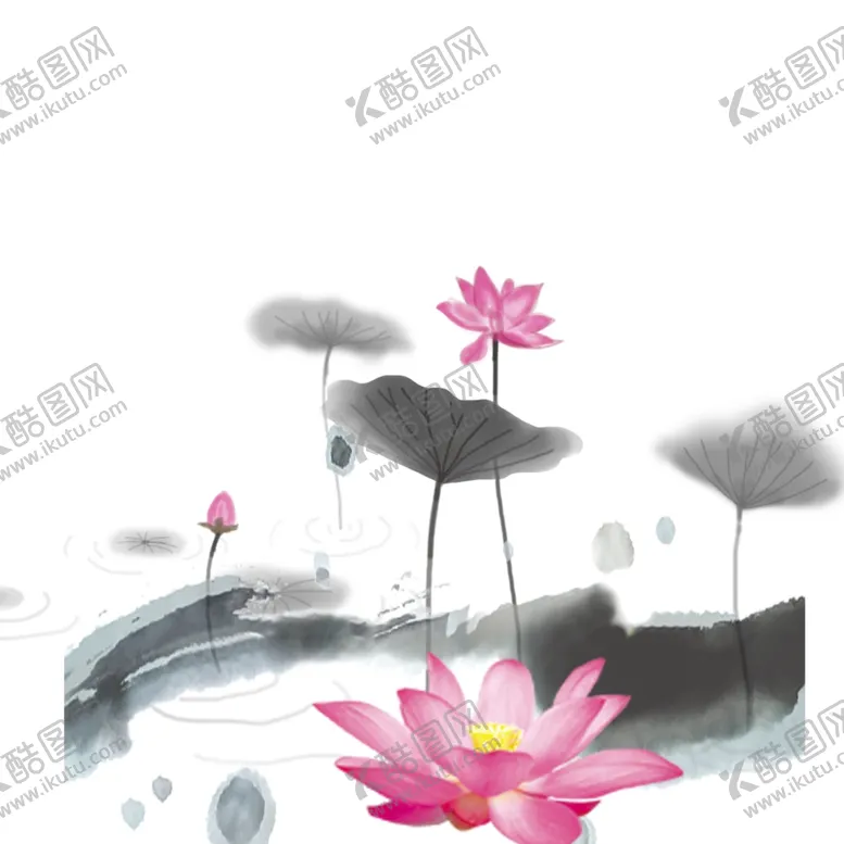 编号：40735109170952011390【酷图网】源文件下载-水墨荷花