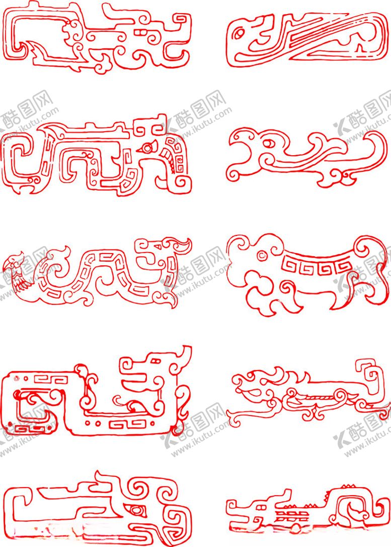 编号：89265910310134094499【酷图网】源文件下载-传统中式红色纹样图案
