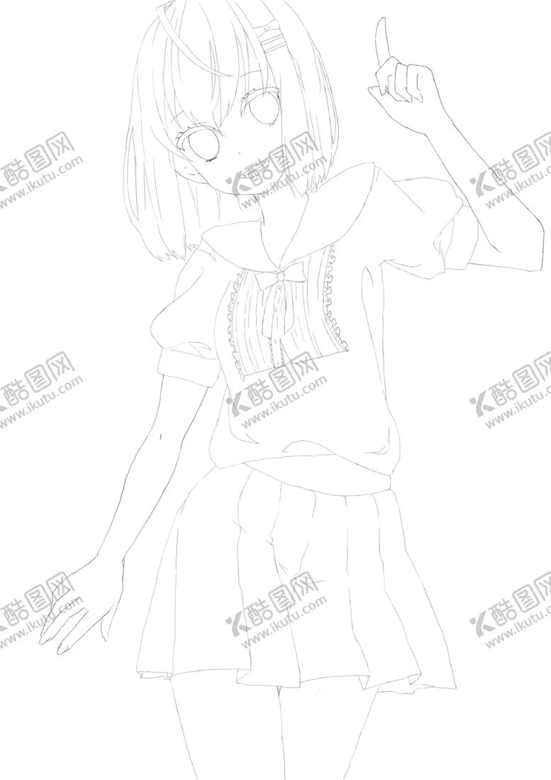 编号：25105804212356406400【酷图网】源文件下载-临摹少女---分层图片