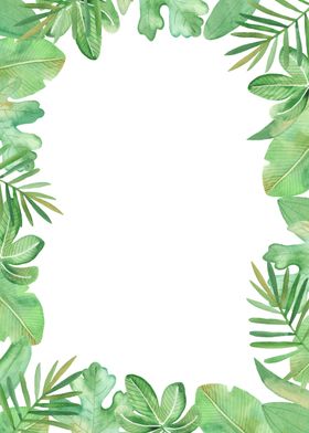 植物绿色边框装饰海报素材