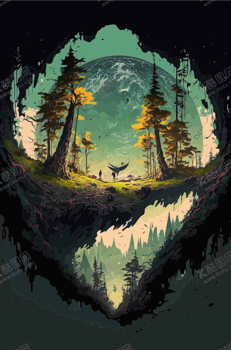 编号：19413209081418519355【酷图网】源文件下载-奇幻森林中的神秘景象