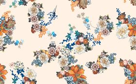 数码印花手绘手绘花花朵