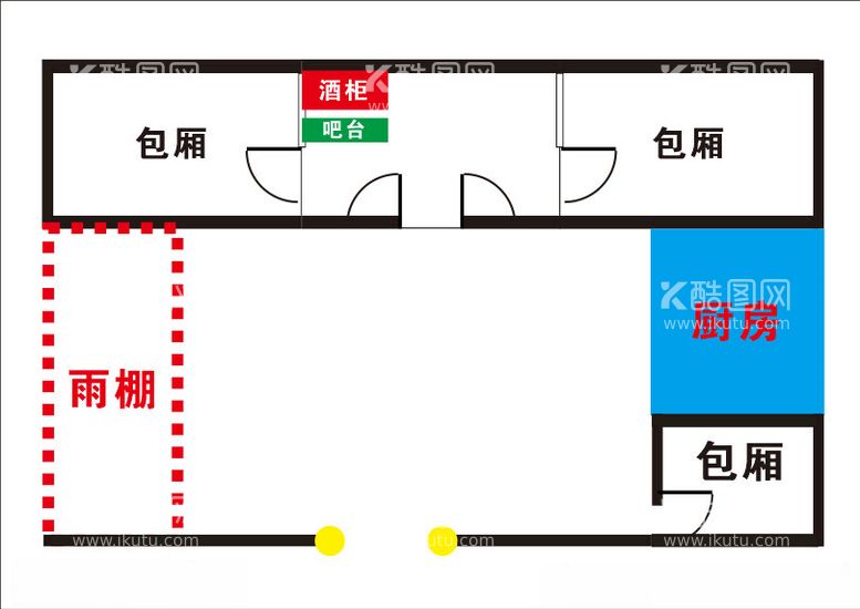 编号：53734602030118041992【酷图网】源文件下载-餐馆简易平面图