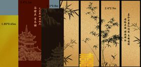 中式古典花鸟竹屏订婚宴