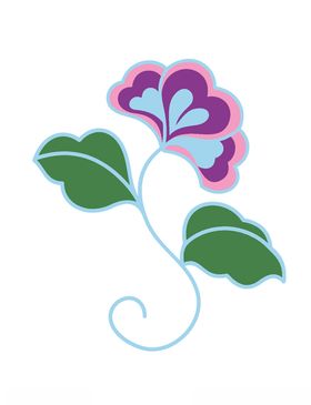 敦煌风格绘画植物花朵