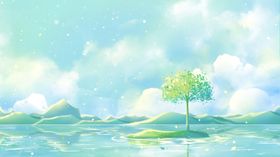 天空手绘插画背景图