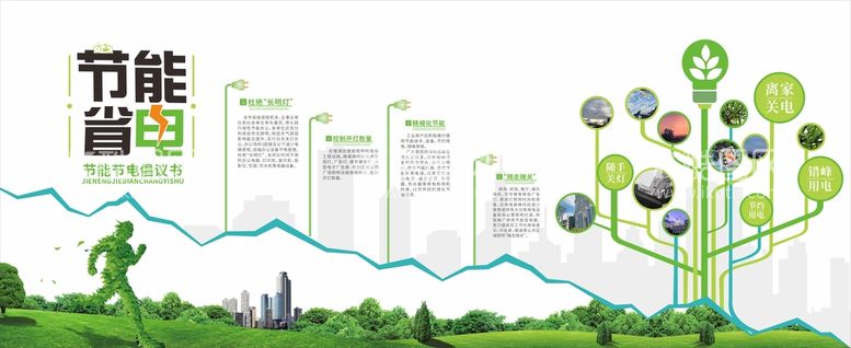 编号：37223310260213098397【酷图网】源文件下载-节约用电 文化墙