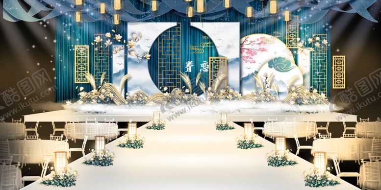 编号：20661405190410521228【酷图网】源文件下载-蓝色婚礼