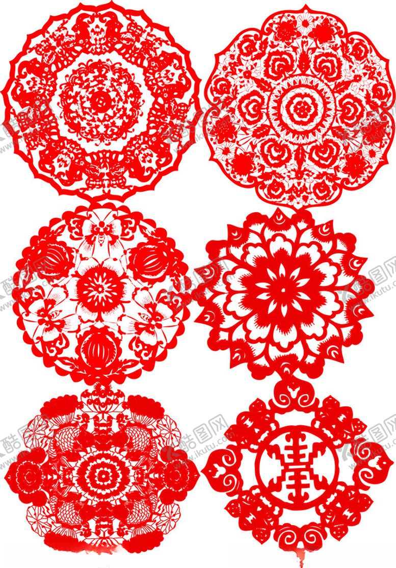 编号：55977404081653018564【酷图网】源文件下载-传统红色剪纸图案集合
