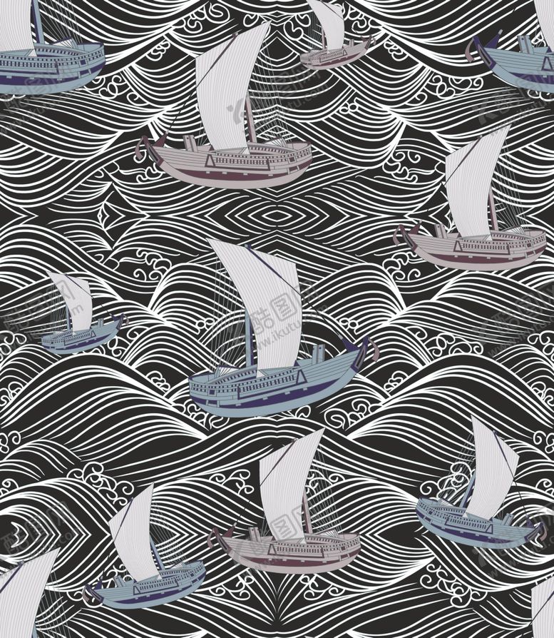 编号：20854209201000547539【酷图网】源文件下载-手绘线条帆船