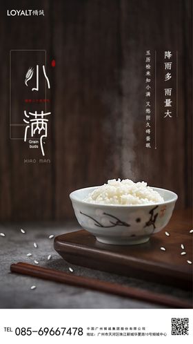 简约风传统文化小满节气海报