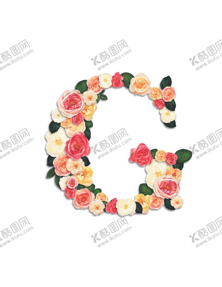 编号：77961710260935597471【酷图网】源文件下载-花卉植物英文字母元素
