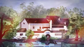 手绘花鸟山水风景画海报素材时尚中国中国龙卷轴