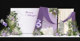 紫色浪漫婚礼场景布置