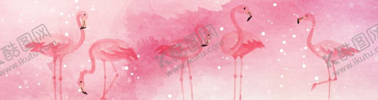 编号：46570310080004255820【酷图网】源文件下载-火烈鸟床头画