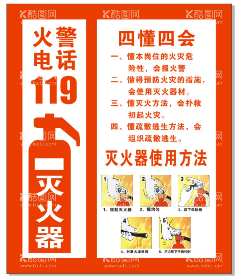 编号：71994011021102109177【酷图网】源文件下载-灭火器使用方法（文字没有转曲）