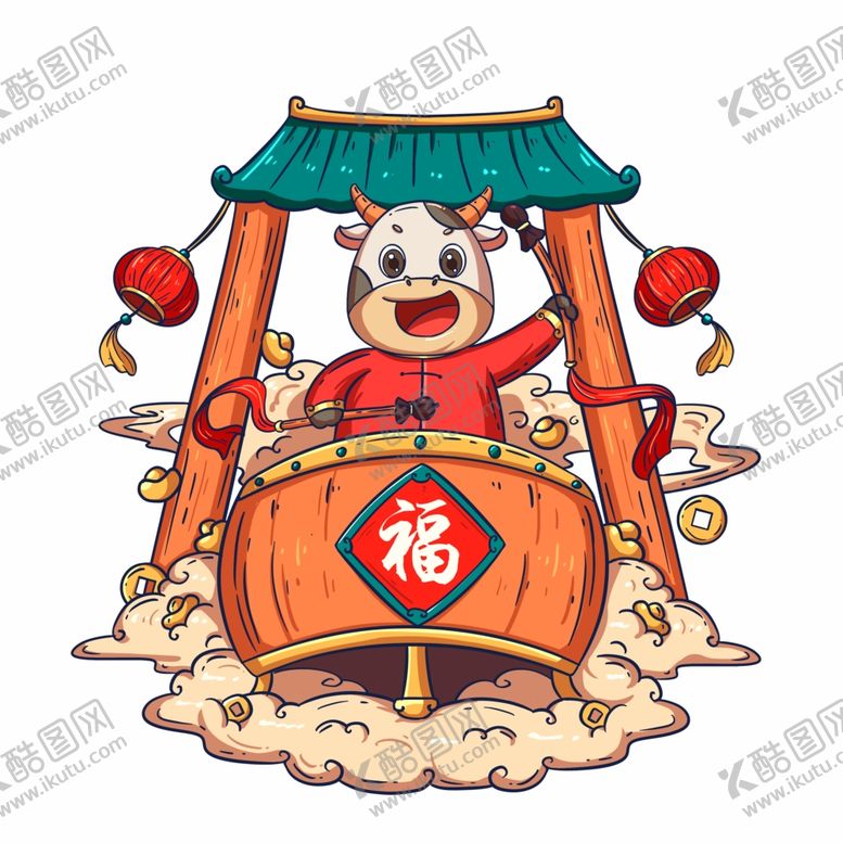 编号：12022105061250192555【酷图网】源文件下载-牛年福运