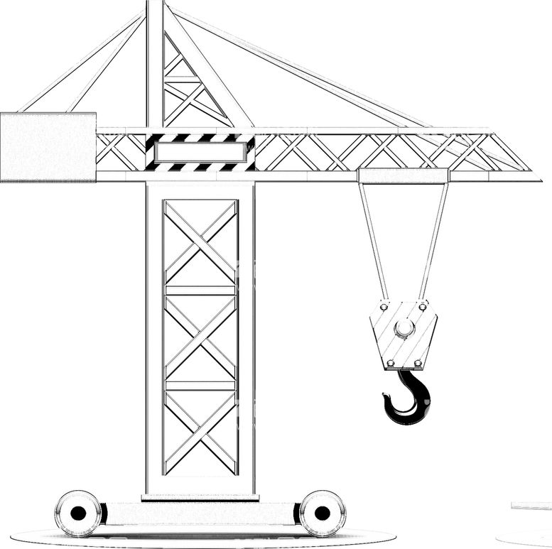 编号：74862309220251449576【酷图网】源文件下载-塔吊 线稿