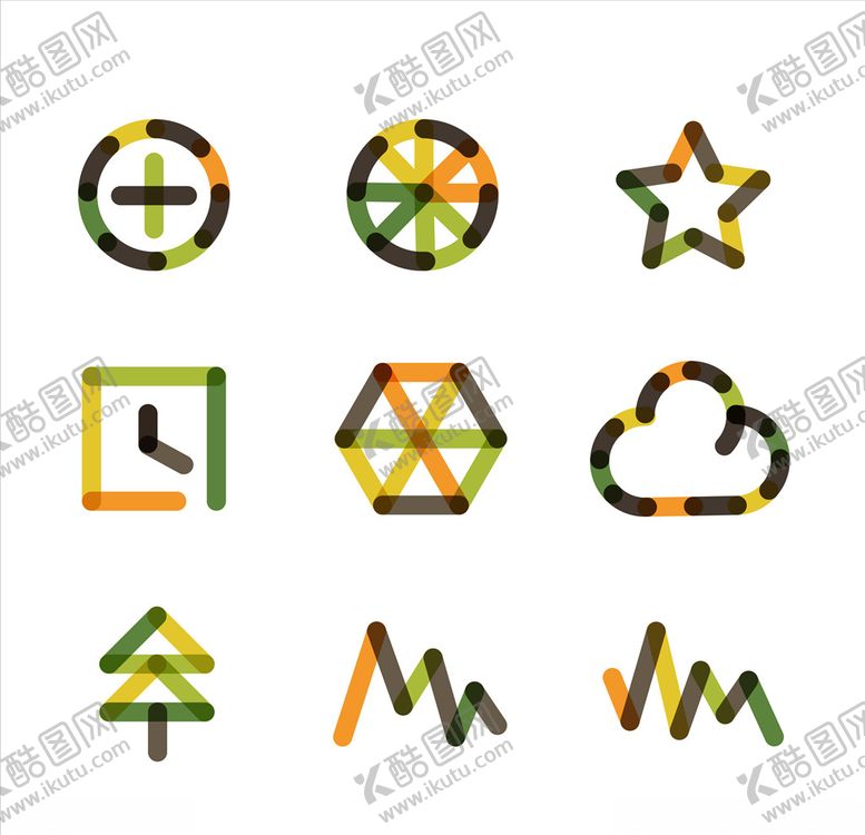 编号：73180707030757491144【酷图网】源文件下载-创意拼色标志图案