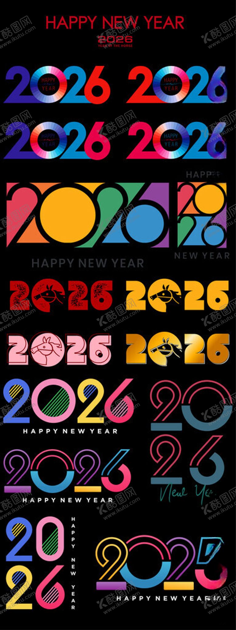 编号：88005511212358521192【酷图网】源文件下载-2026马年字体