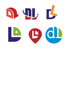 字母DL标志组合矢量图logo