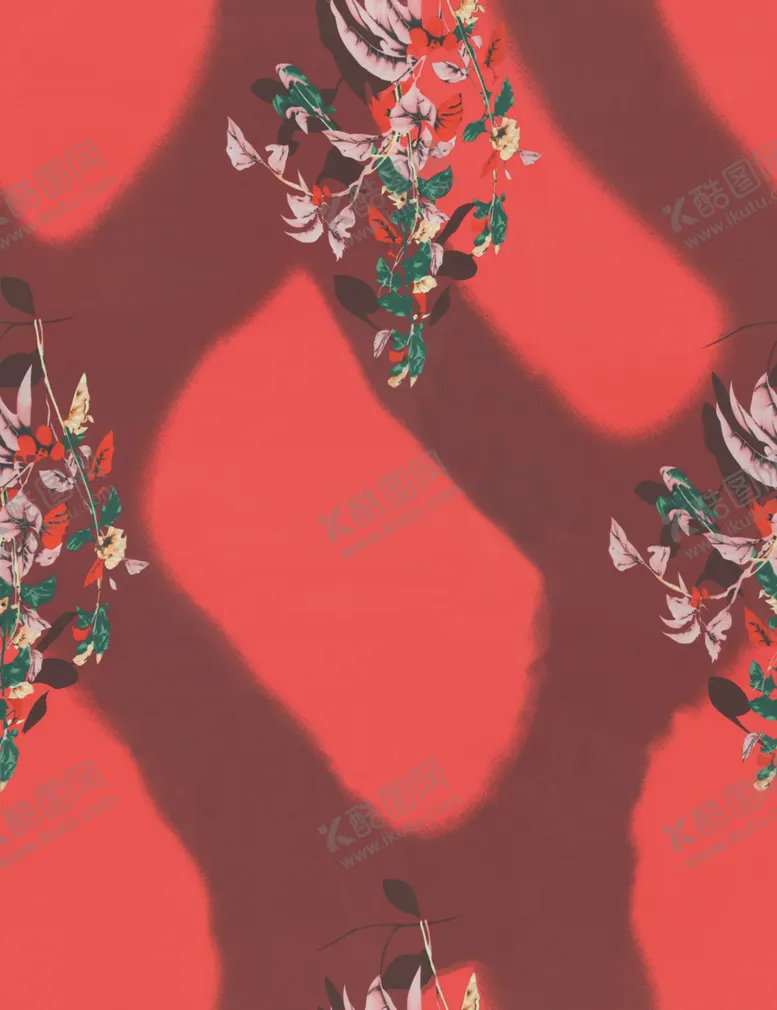 编号：49493207010133187654【酷图网】源文件下载-红底大花