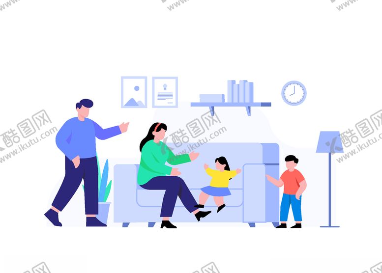 编号：14746309082354252062【酷图网】源文件下载-家庭人物插画