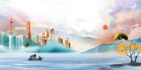 城市山花画