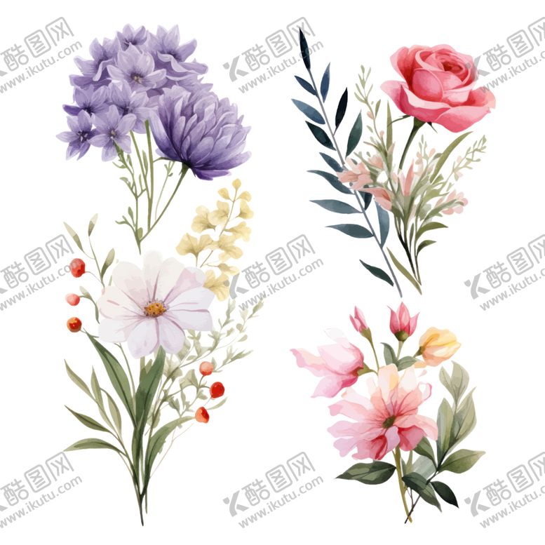 编号：64071112092231025542【酷图网】源文件下载-水彩花