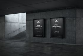 灯箱广告展位vi样机