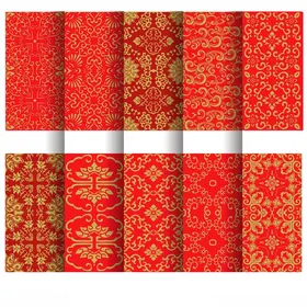 中国风花纹矢量科技折页