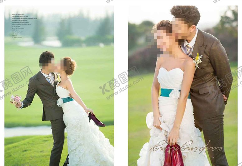 编号：95906805111127259396【酷图网】源文件下载-韩国风影楼婚相册模板之草地心