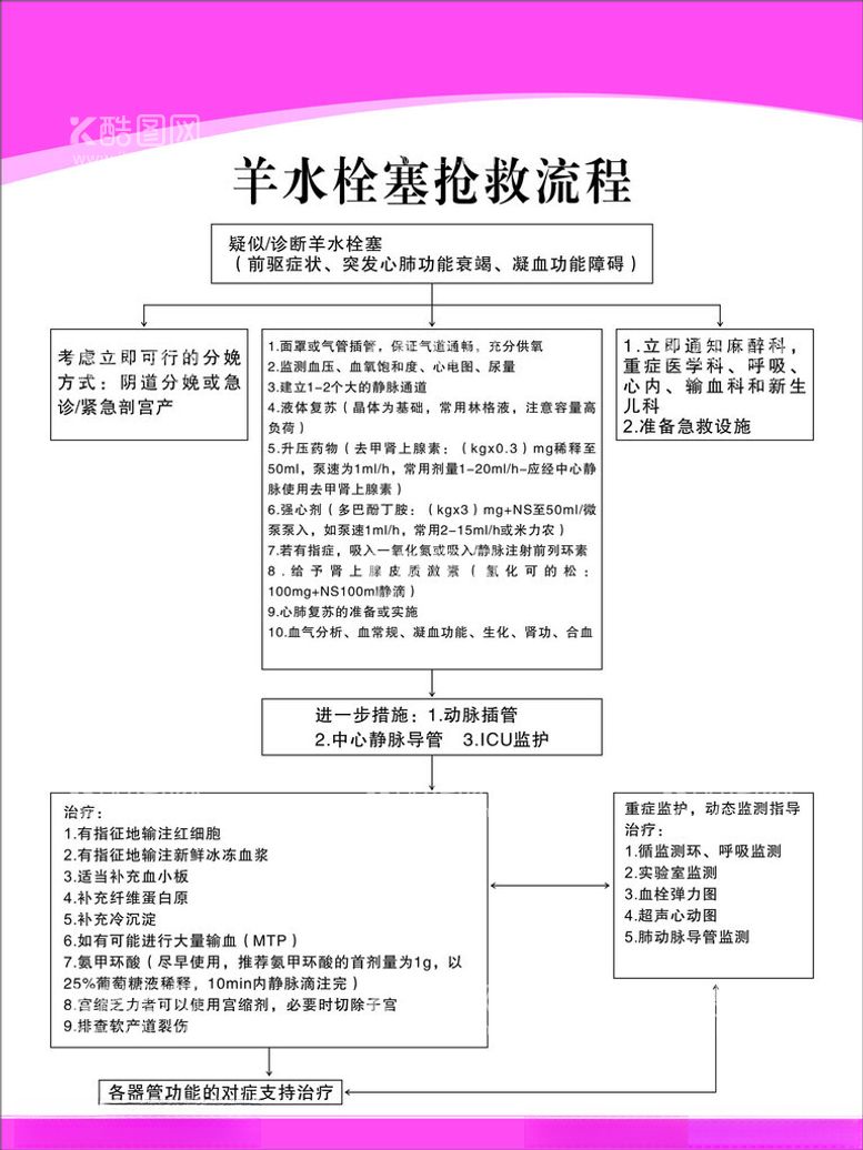 编号：61394601140600487208【酷图网】源文件下载-羊水栓塞抢救流程