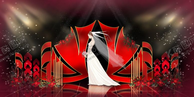 编号：96024010010826217693【酷图网】源文件下载-红色婚礼设计背景图片