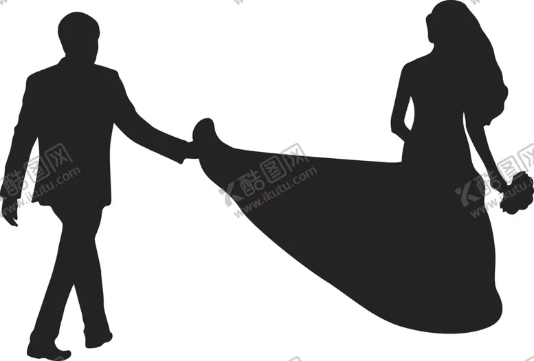 编号：71511306240935036848【酷图网】源文件下载-婚纱人物剪影