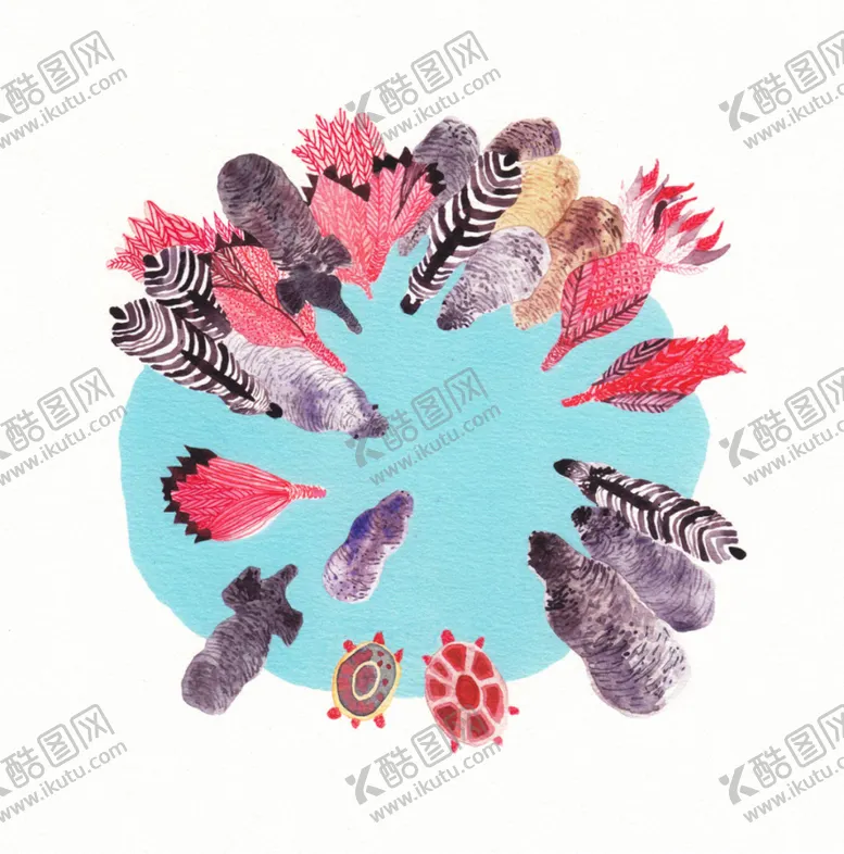 编号：34222306290223063711【酷图网】源文件下载-北欧风格淡色水彩画