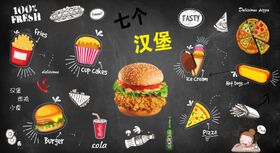 小吃店背景海报