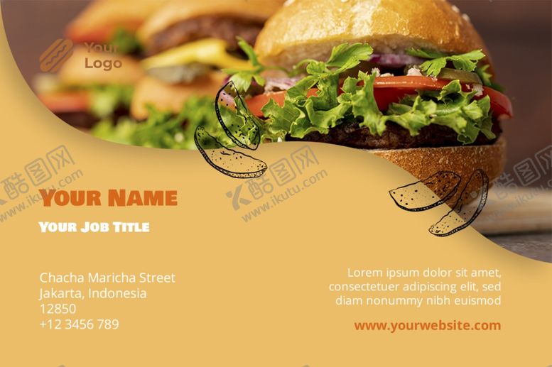 编号：58781910281609178502【酷图网】源文件下载-汉堡店名片