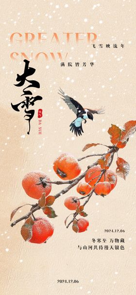 大雪海报节气微信贴片节日