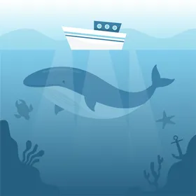 海洋背景相关保护环境生物卡通