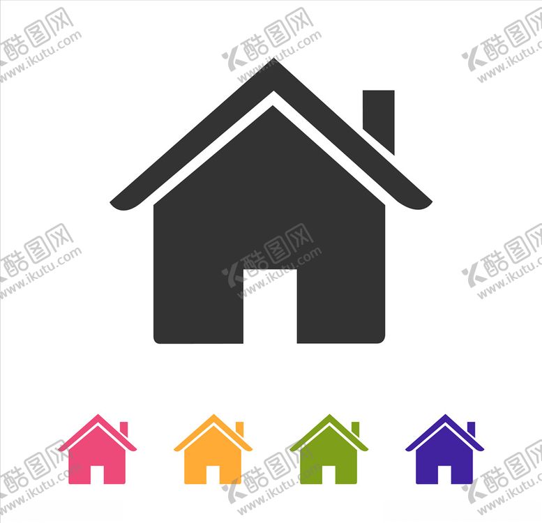 编号：12331804300227595441【酷图网】源文件下载-矢量房子卡通房子小房子图标