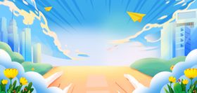 梦幻城市中的春日风景