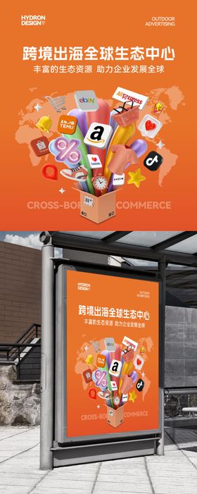 跨境电商广告展板