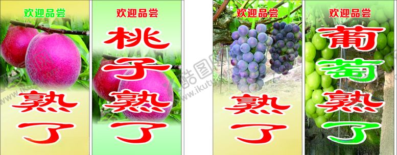 编号：37451110031030132952【酷图网】源文件下载-葡萄桃子海报