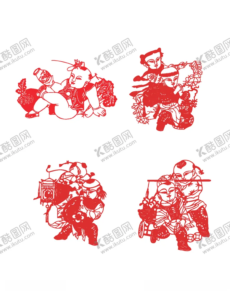 编号：74930406251455278667【酷图网】源文件下载-矢量剪纸娃娃矢量娃娃矢量