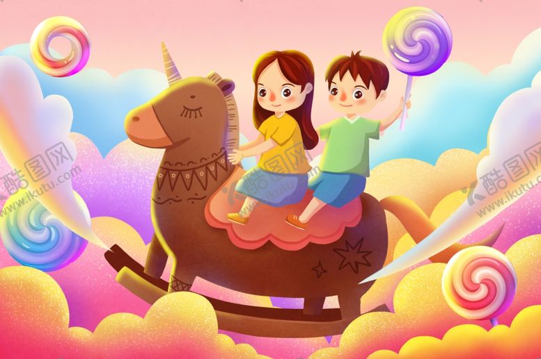 编号：22429606240852546640【酷图网】源文件下载-儿童节人物卡通插画背景海报素材