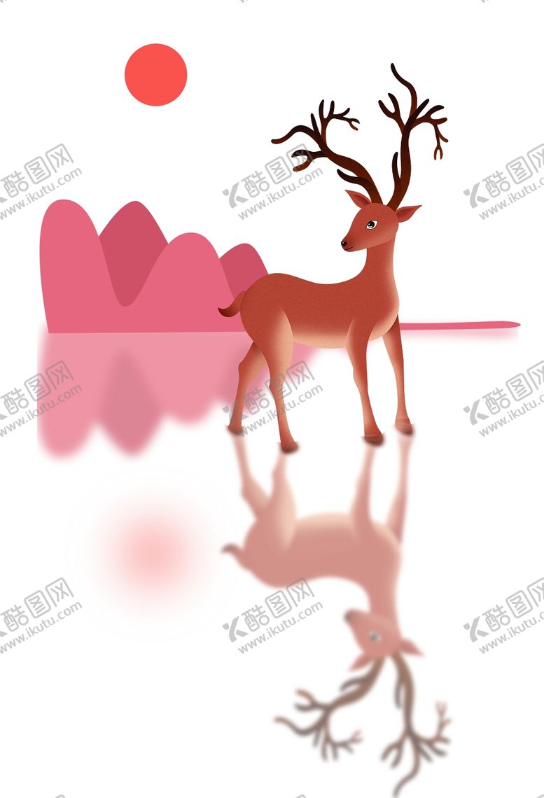 编号：52278505151007399089【酷图网】源文件下载-卡通鹿装饰画